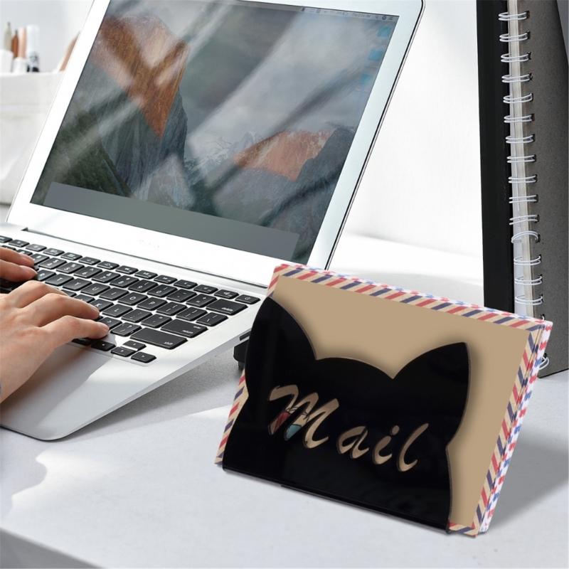 Transparent Acrylic Desktop Letter Organizer For Office Home Clear Paperworks Storage Rack for Folders Books Bill