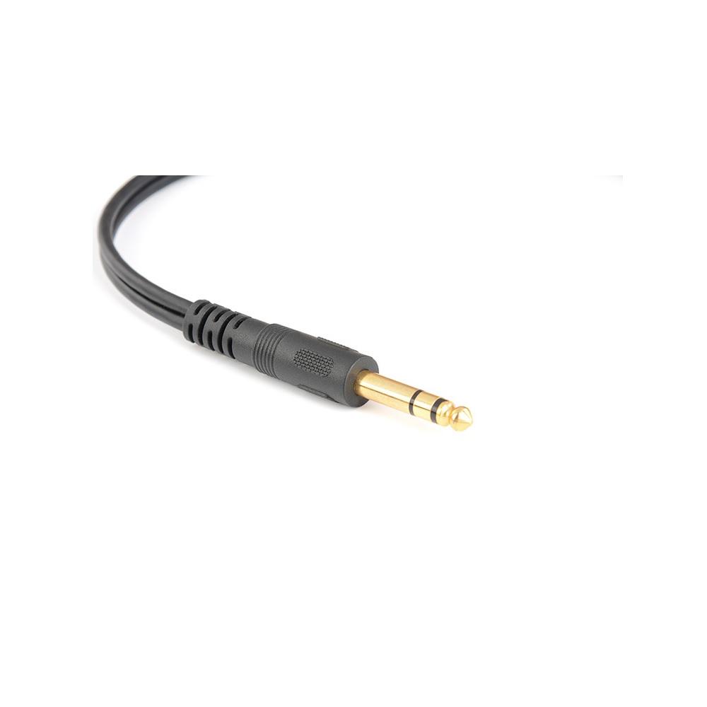 6.35mm Stereo Plug Male to Dual 1/4" 6.35mm Jack Female Audio Y Splitter Cable