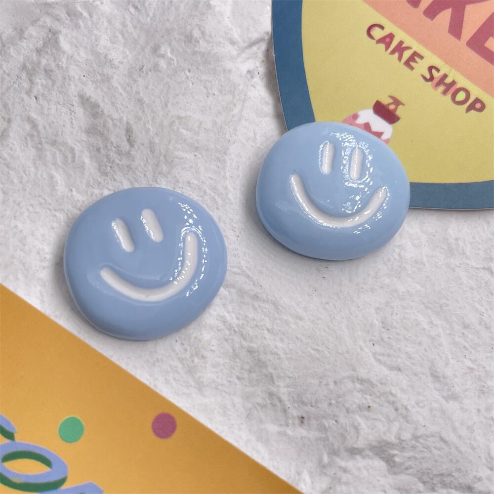 10pcs Kawaii Smile Face Flat Back Resin Charms DIY Earring Hairpin Clothing Jewelry Accessories Phone Case Water Cup Decor Patch