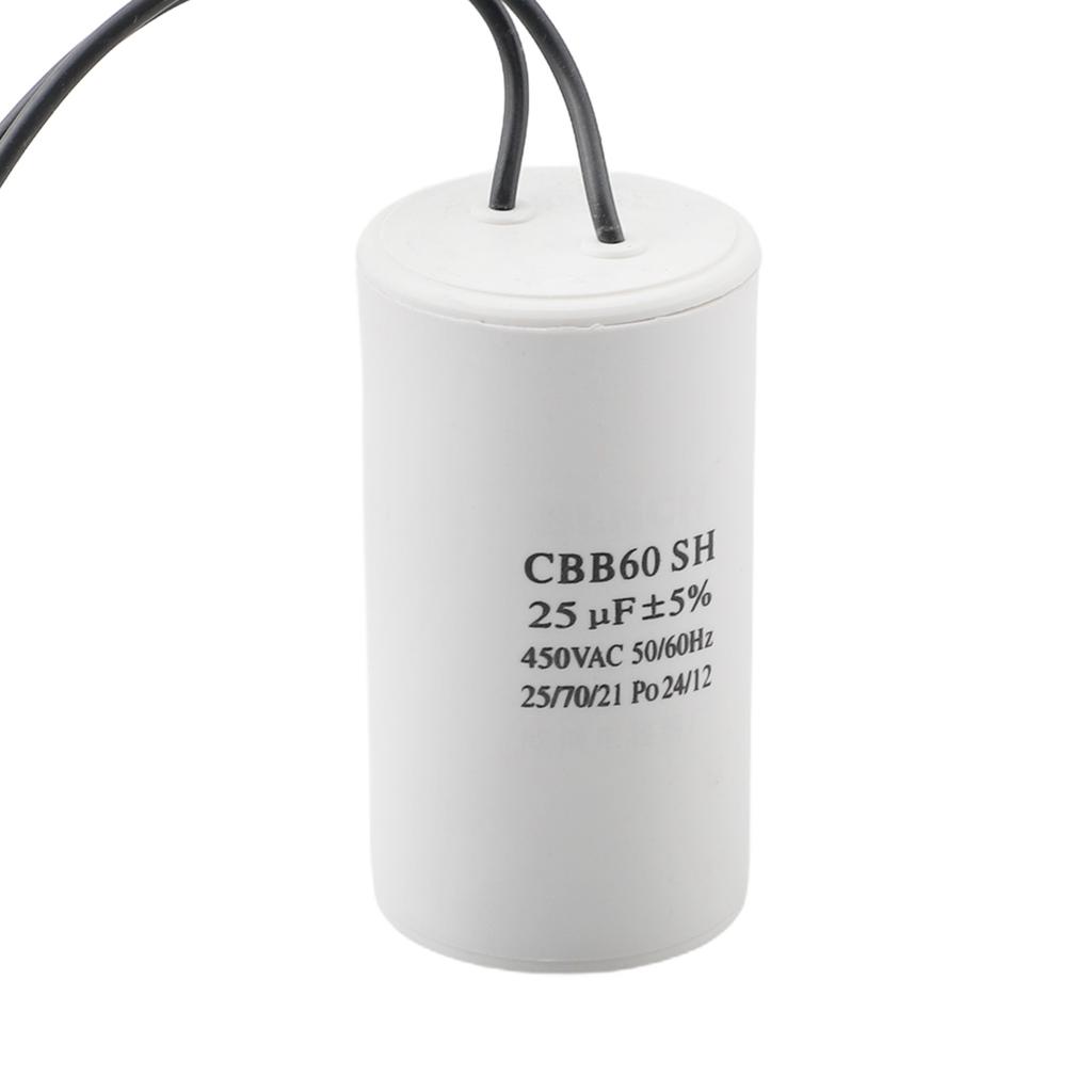 CBB60 Run Capacitor 450V AC 50 / 60Hz For Motor 40*73mm Accessories Run Round Capacitor White 20uf High Quality