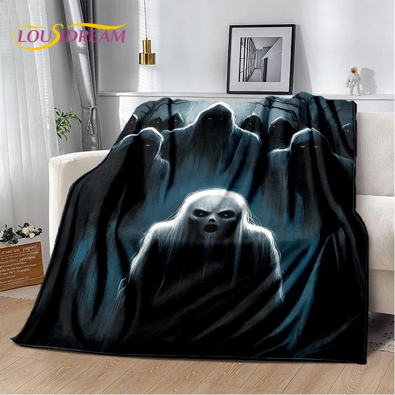 2025 New Gothic Horror Character Skull Ghost Spirit Soft Blanket,Soft Throw Blanket for Home Bedroom Bed Sofa Picnic Travel Gift
