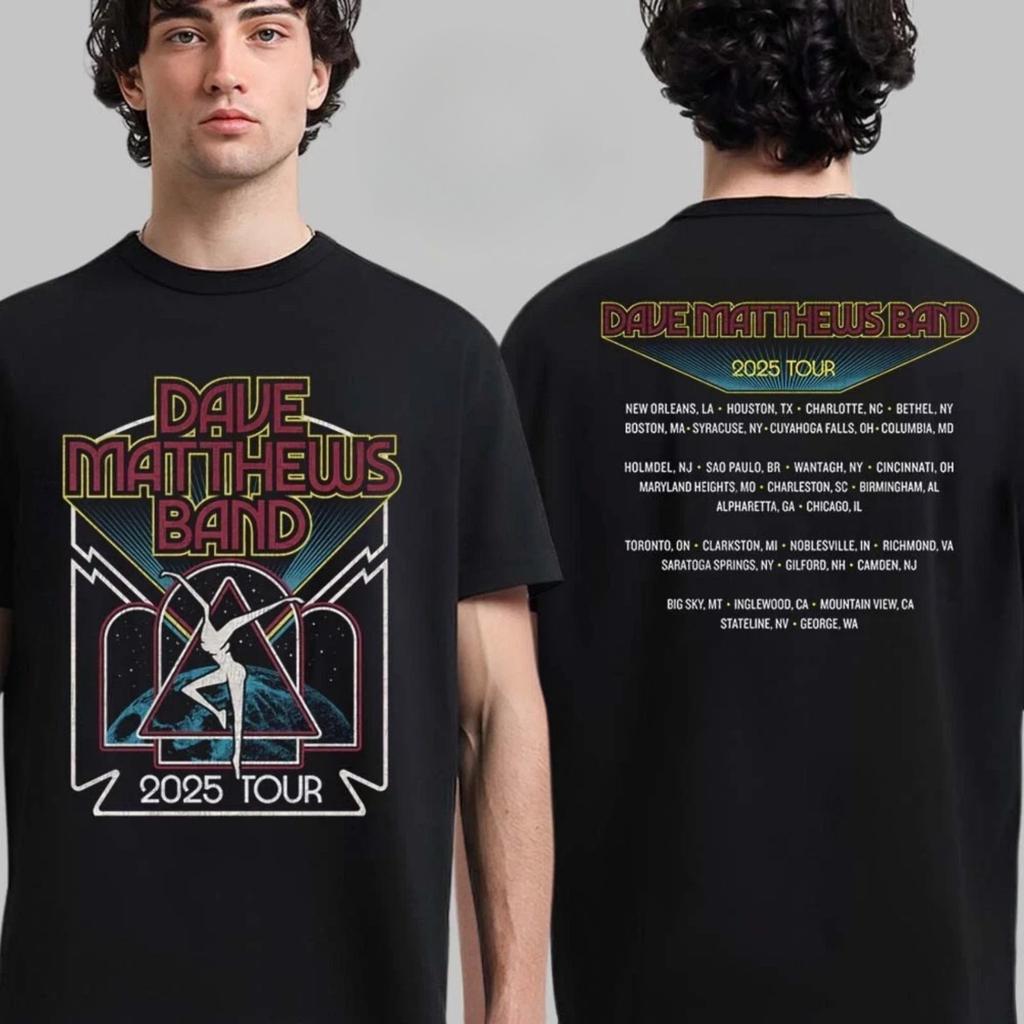 Dave Matthews Band Tour 2025 Magliette Unisex Double Face Taglie Complete dalla S alla 4XL per Fan Lusso di Alta Gamma per Uomo e Donna Top Y2k