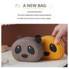 Creative Double Layer Coin Purse Panda Shape Multifunctional Key Bag Zipper Portable Small Handbag
