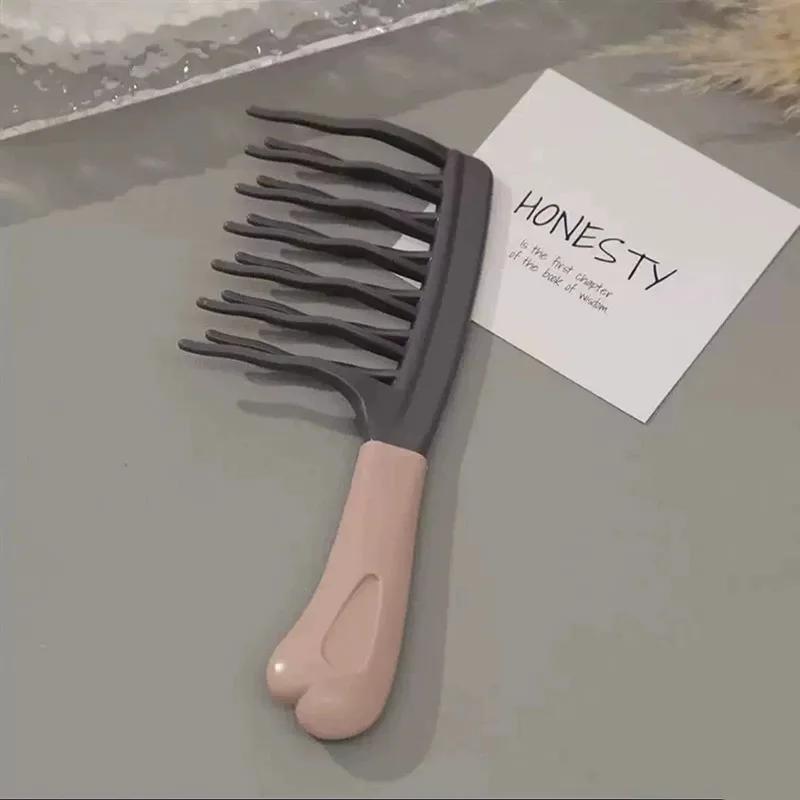 

1PC Dual Wide-Tooth Hair Comb for Long Curls And Voluminous Styles Elegant Hair Care Tool for Curly Hair Management And Home серый