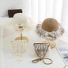 Woven Tulip Lace Straw Sun Hat for Baby Girls - Summer Beach & Outdoor Sun Protection