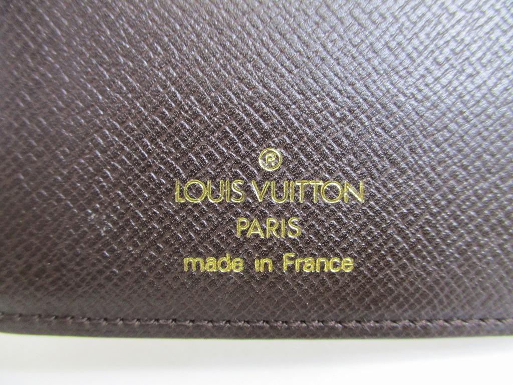 Authentisches LOUIS VUITTON Damier Braun Leder Klappe Scheckbuch Geldschein Portemonnaie #a855 Geöffnete Schachtel