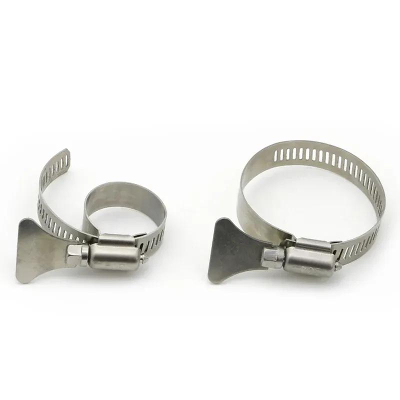 304 Stainless Steel Water Pipe Clamp Trachea Clamp Fixed Locking Clamp with Handle Throat Hoop Hand Twist Pipe Hoop Oil Pipe