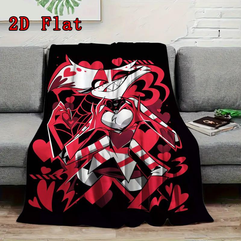 Chic Thorn Angel Cartoon 2D Flat Pattern Flannel Blanket High Quality All Seasons Warmth and Comfort Perfect for Christmas Gifts.