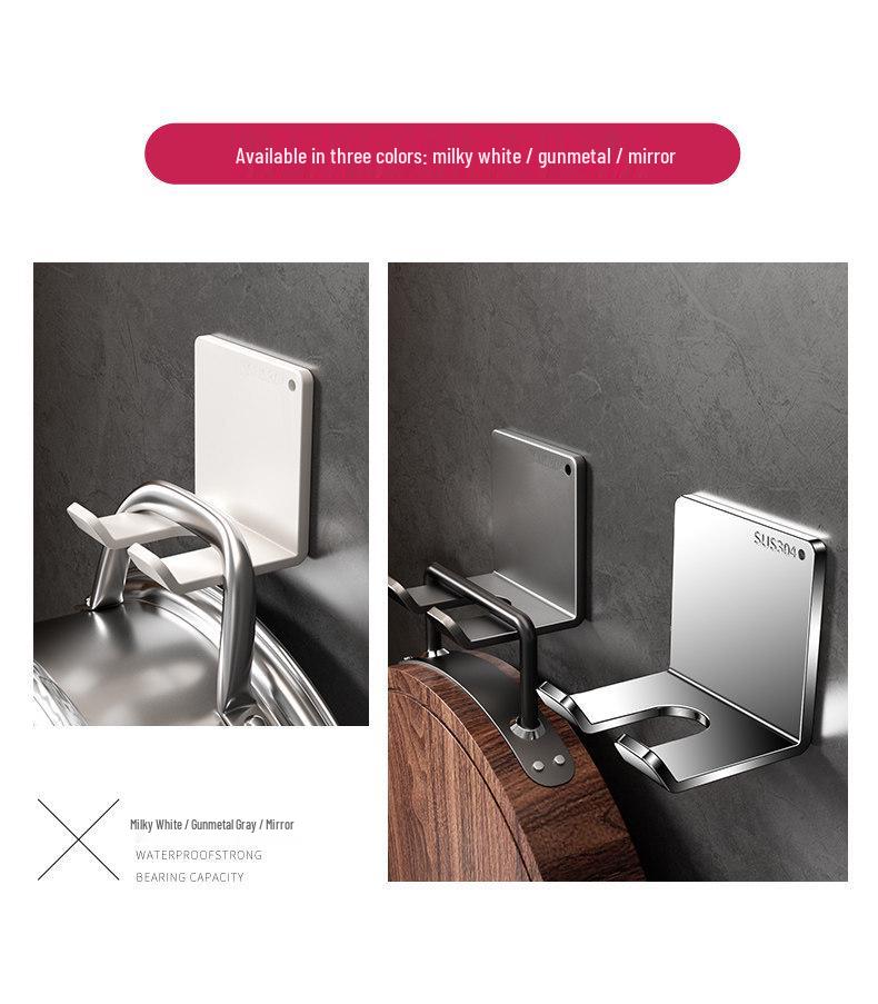 Wall-Mounted Cutting Board Holder with Heavy-Duty Load Bearing, No-Hook Installation