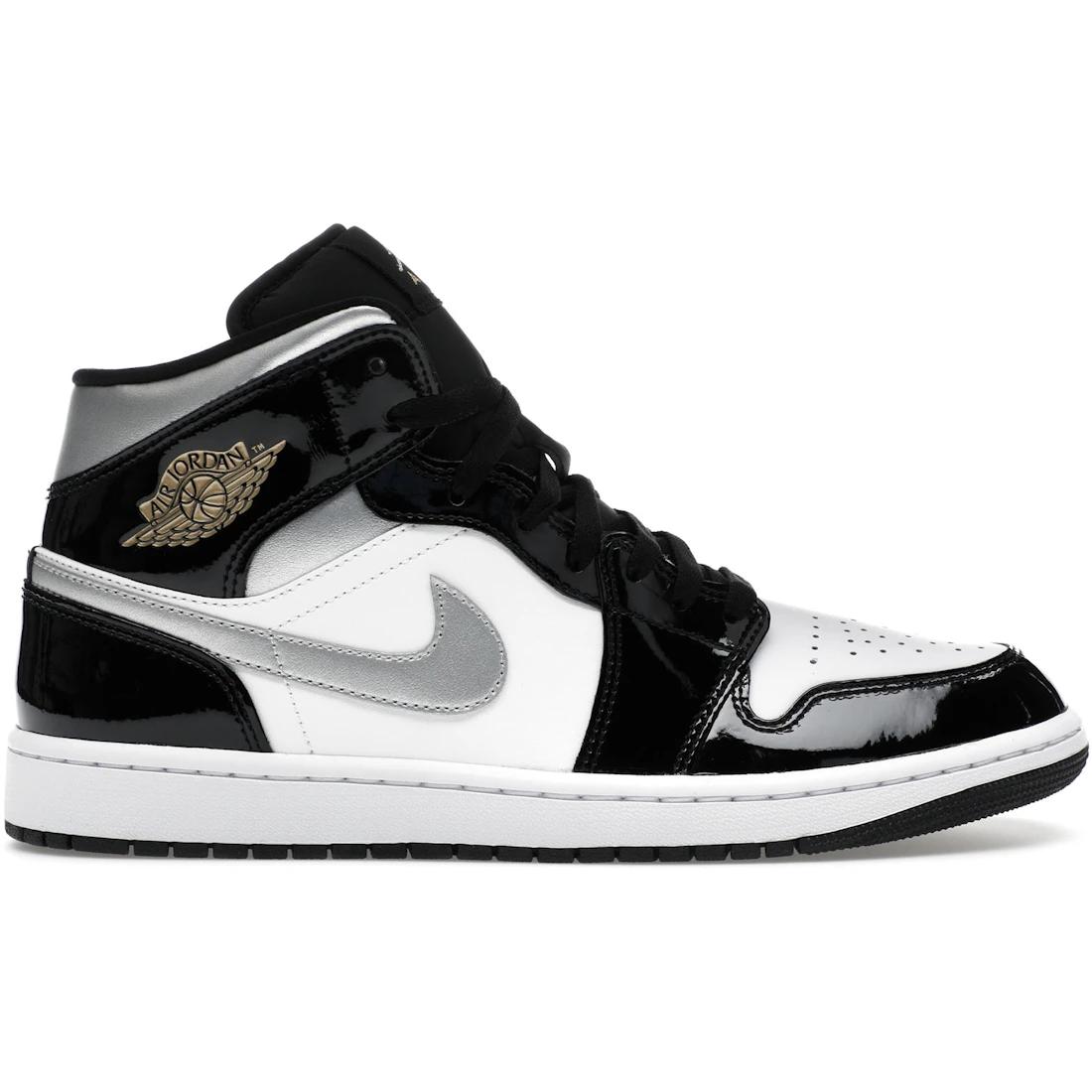 

Sneaker Jordan 1 Mid SE Patent Black White Metallic Silver Metallic Gold(HV0789-010) 42.5