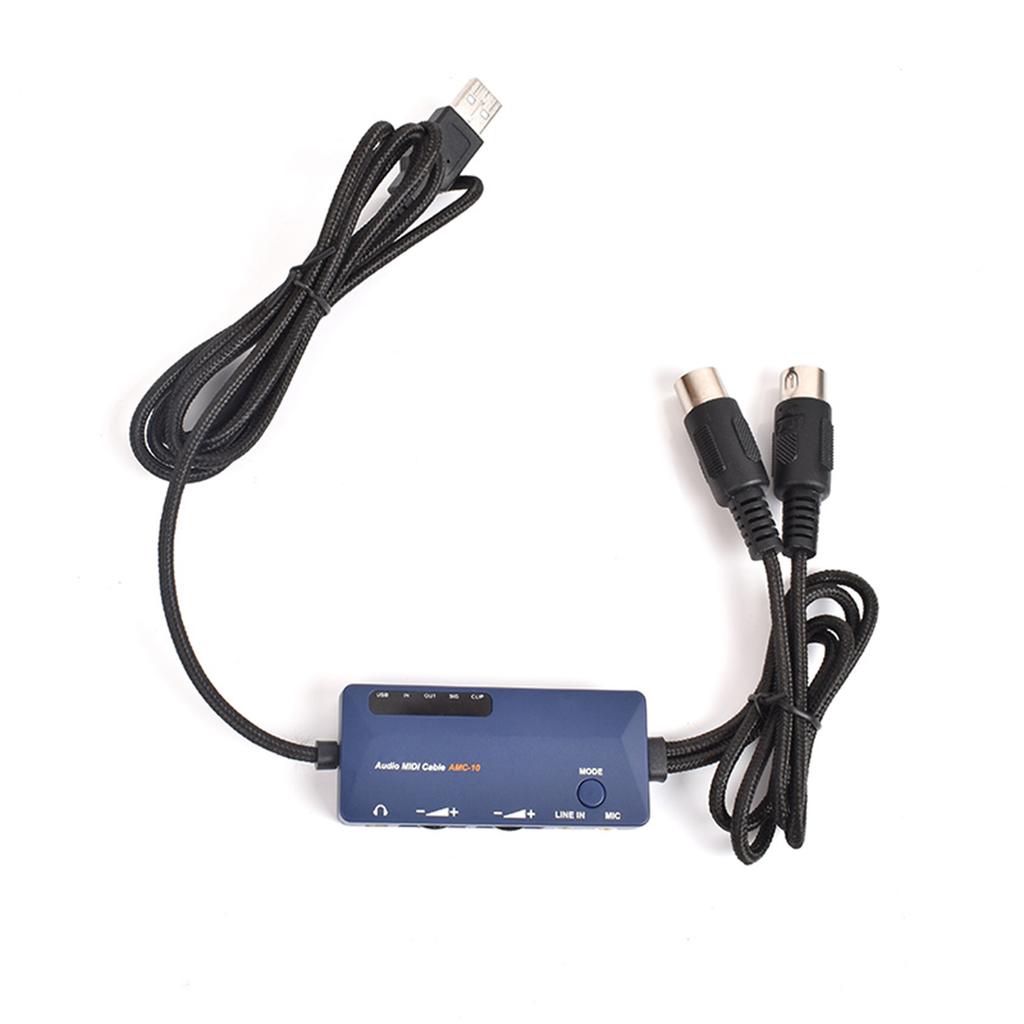 DOREMiDi MIDI To USB A Interface MIDI Cable Adapter for Editing Recording Track Audio MIDI Cable USB Converter Built In