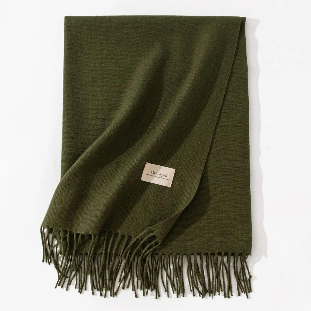 Winter Cashmere Scarves Women Warm Shawls Wraps Solid Colors Neckerchief Men Scarf Fashion Hijab Stoles Pashmina With Tassels