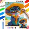 Digital Oil Painting Stitch Eating Ice Cream Art Handmade Diy Gift Home Decoration