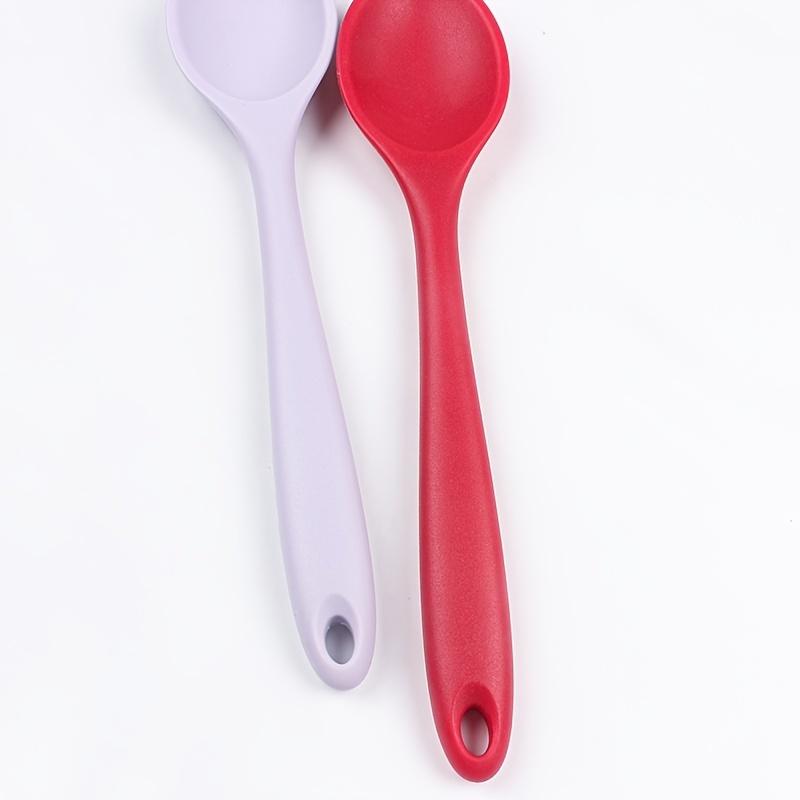 1pc Silicone Small Soup Spoon, Meal Spoon, Kitchen Cutlery, Kitchen Tools