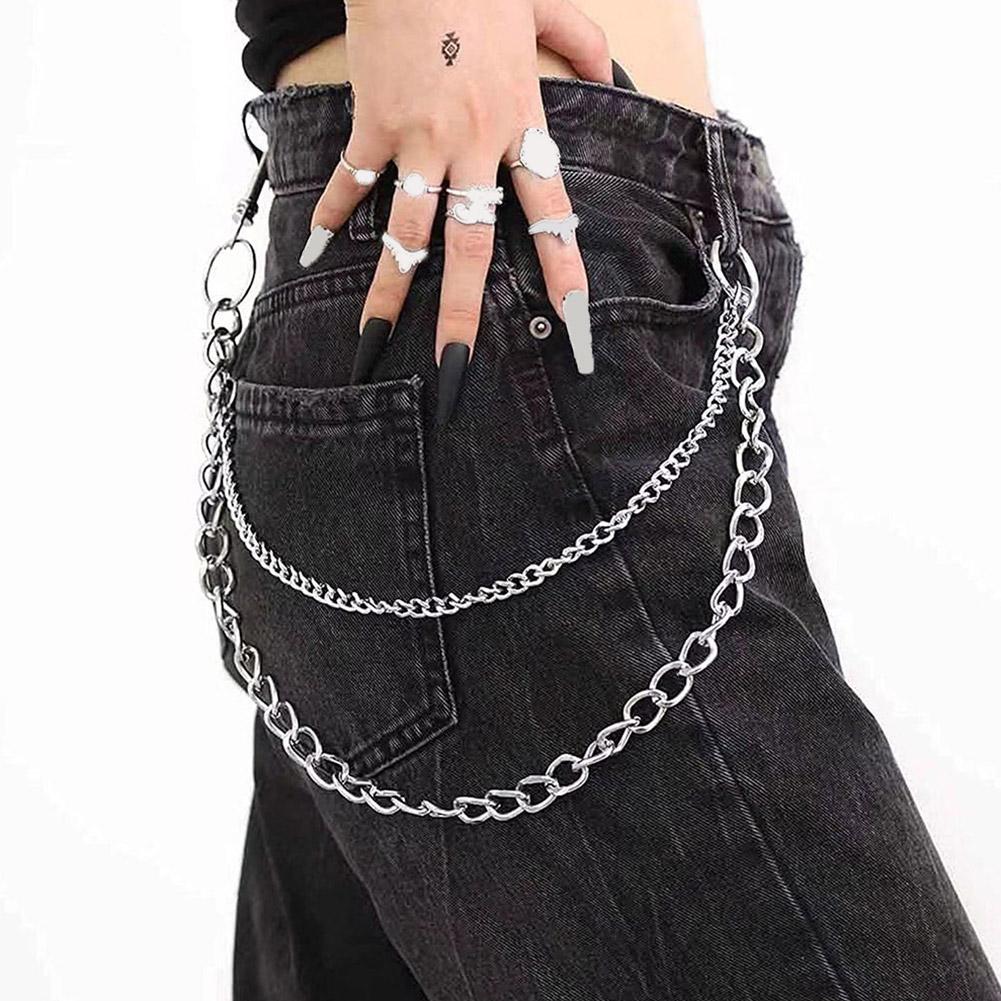 Fashion Punk Hip-hop Waist Chain Simple Pants Layered Accessories Chain Clothing C8O3