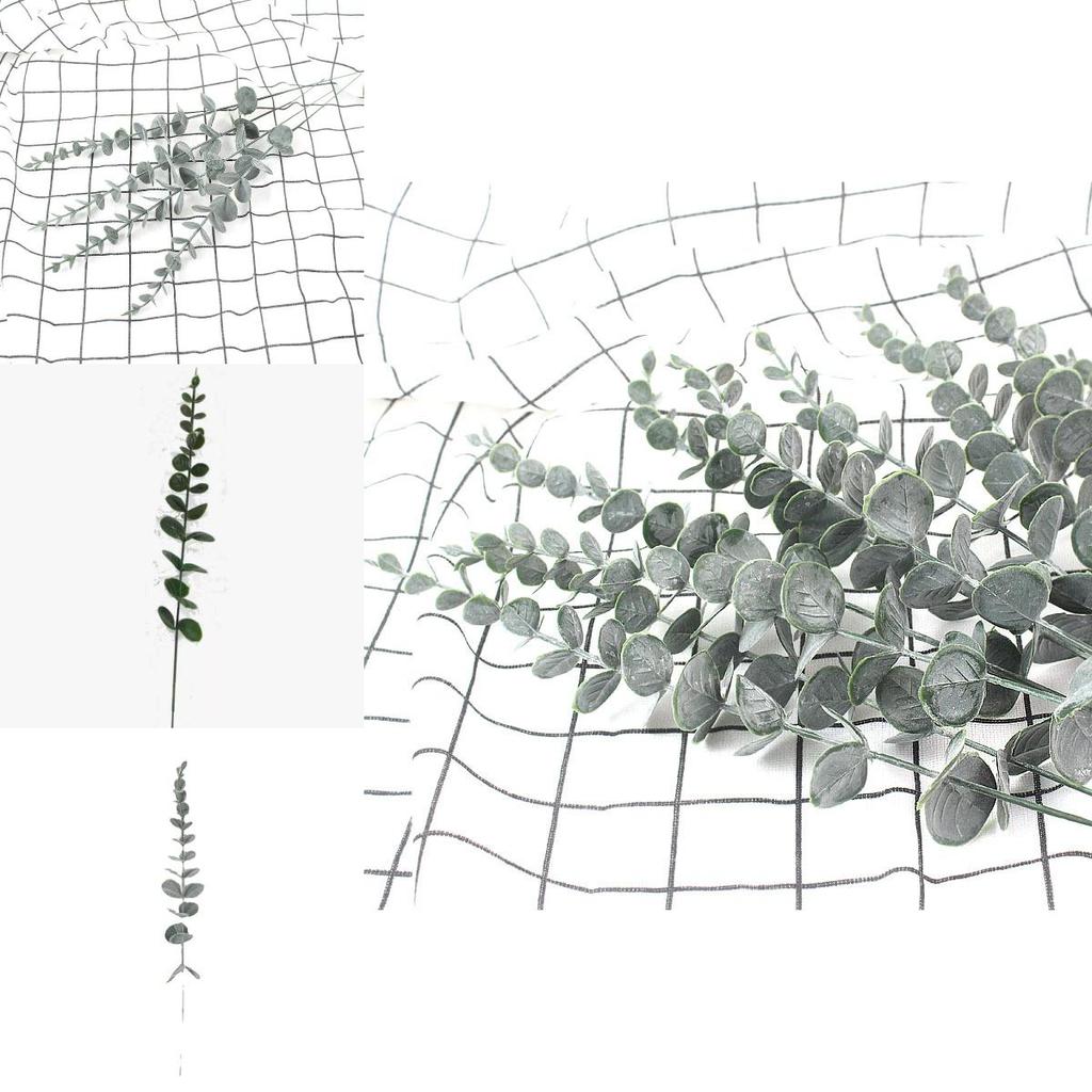 Faux Eucalyptus Citriodora Green Leaf Plant Flower Arrangement For Living Room Decor