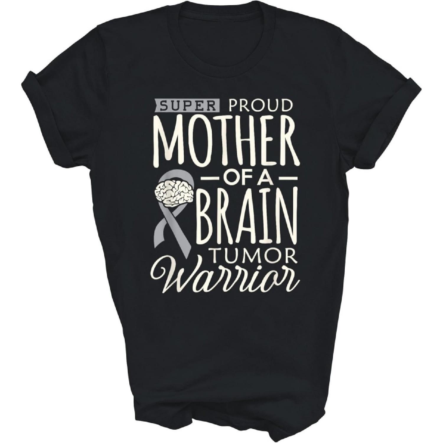Capman Осведомленность о опухолях мозга Мама Гордая Мама День Матери Воин Мамочка Унисекс Футболка Подарок Женщины Мужчины Футболка (черный;2XL) S разноцветный