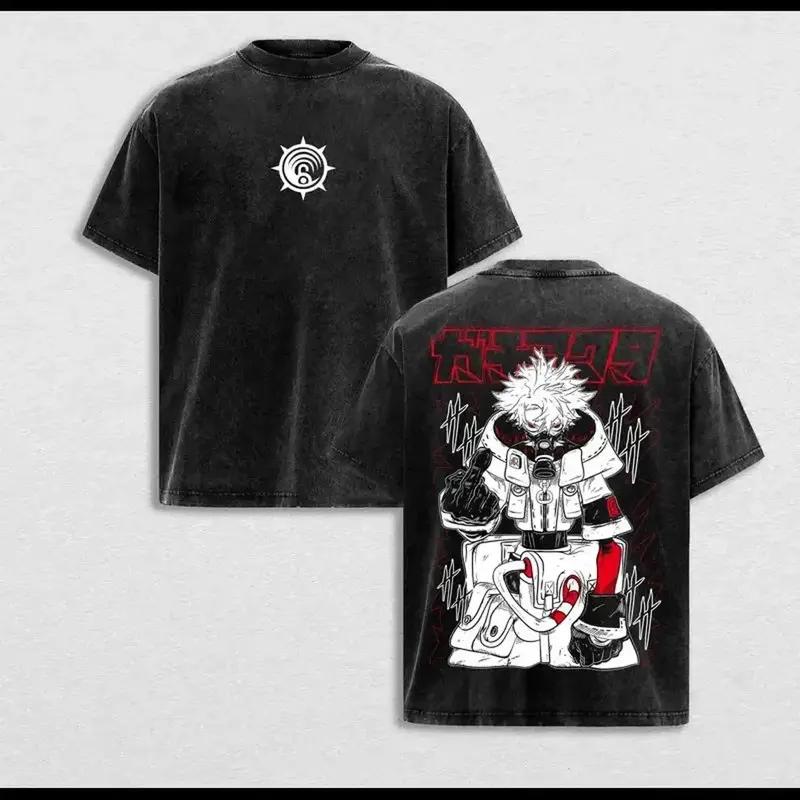 

Wonger Jabber Gachiakuta Clothing Men Short Sleeve Manga T-shirts Vintage Washed T Shirt Casual Cotton Tee Harajuku Male Tshirt XXL