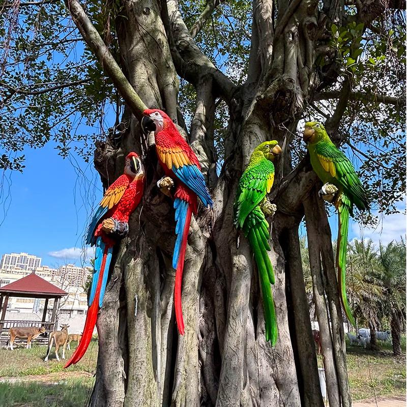 Creative Resin Macaw Cockatoo Small Bird Wall Hanging Ornament