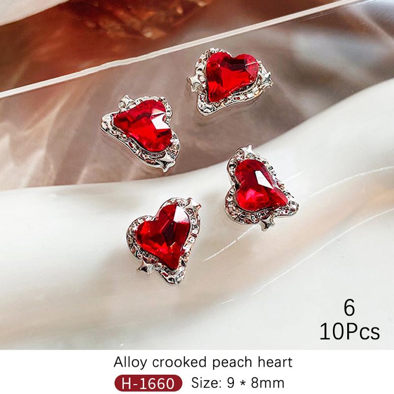 

10 шт. Річний декор для нігтів. Червоний манікюр. Діамант. Блискучий. Різні стилі. Шарм для нігтів. Зроби сам as the picture