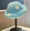 Korean Sweet And Cute Mushroom Beret Women Hand-Crocheted Polka Dot Lace Crochet Wool Hat Autumn Winter Warm Knitted Painter Hat