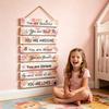 Inspirational Girl Room Decor Motivational Wall Art Plaque Positive Affirmations Hanging Wooden Sign for Girls Kids Room Nursery Toddlers Playroom