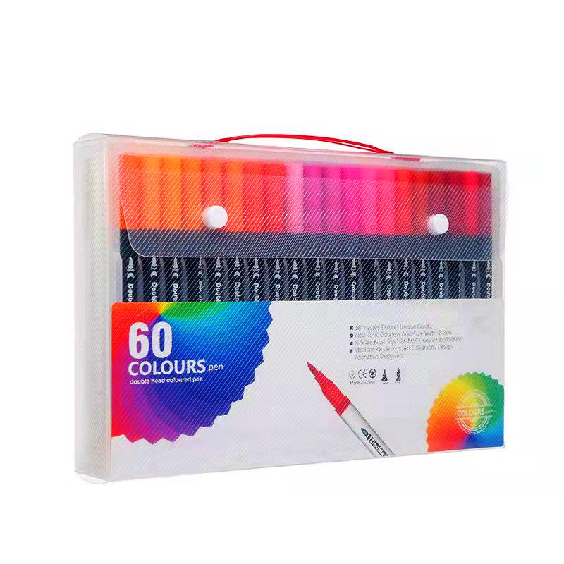 Dětské dvouhlavé měkké akvarelové fixy - Omyvatelné, štětce s barvou na vodní bázi