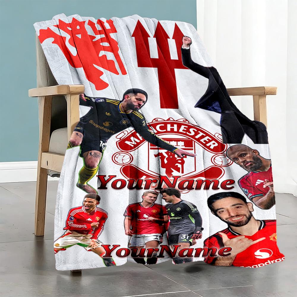 Manchester Customize Your Name Blanket Multi-purpose Personalized Blanket Durable Comfort Suitable for Picnics Chair Seaside Sofa