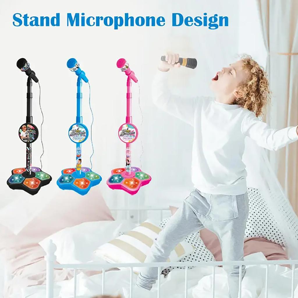 Children'S Microphone Toys With Cool Lighting And Music, Microphone Instrument Toys With Brackets