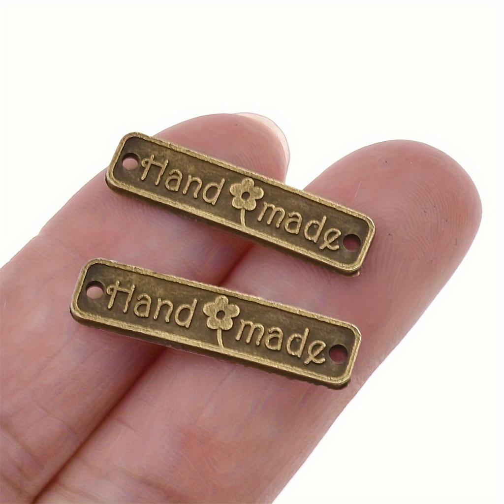 50st Vintage Metall Handgjorda Märklappar, DIY Sybehör för Damväskor & Kläder, Hantverksdekorationsmaterial