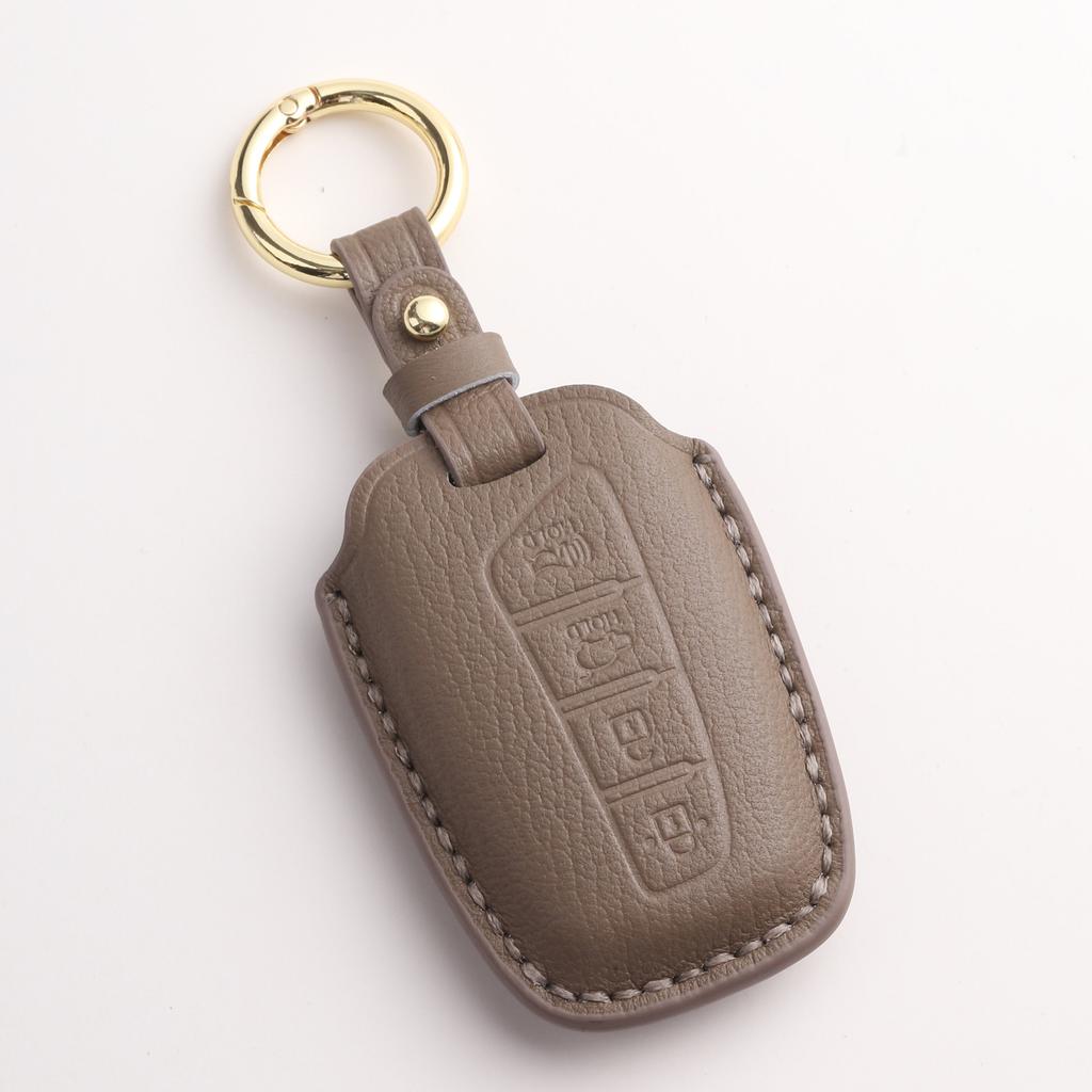 Suitable For Modern Ix45 Car Key Cover, Purely Handmade High-Grade Leather Key Protection, Case Chain