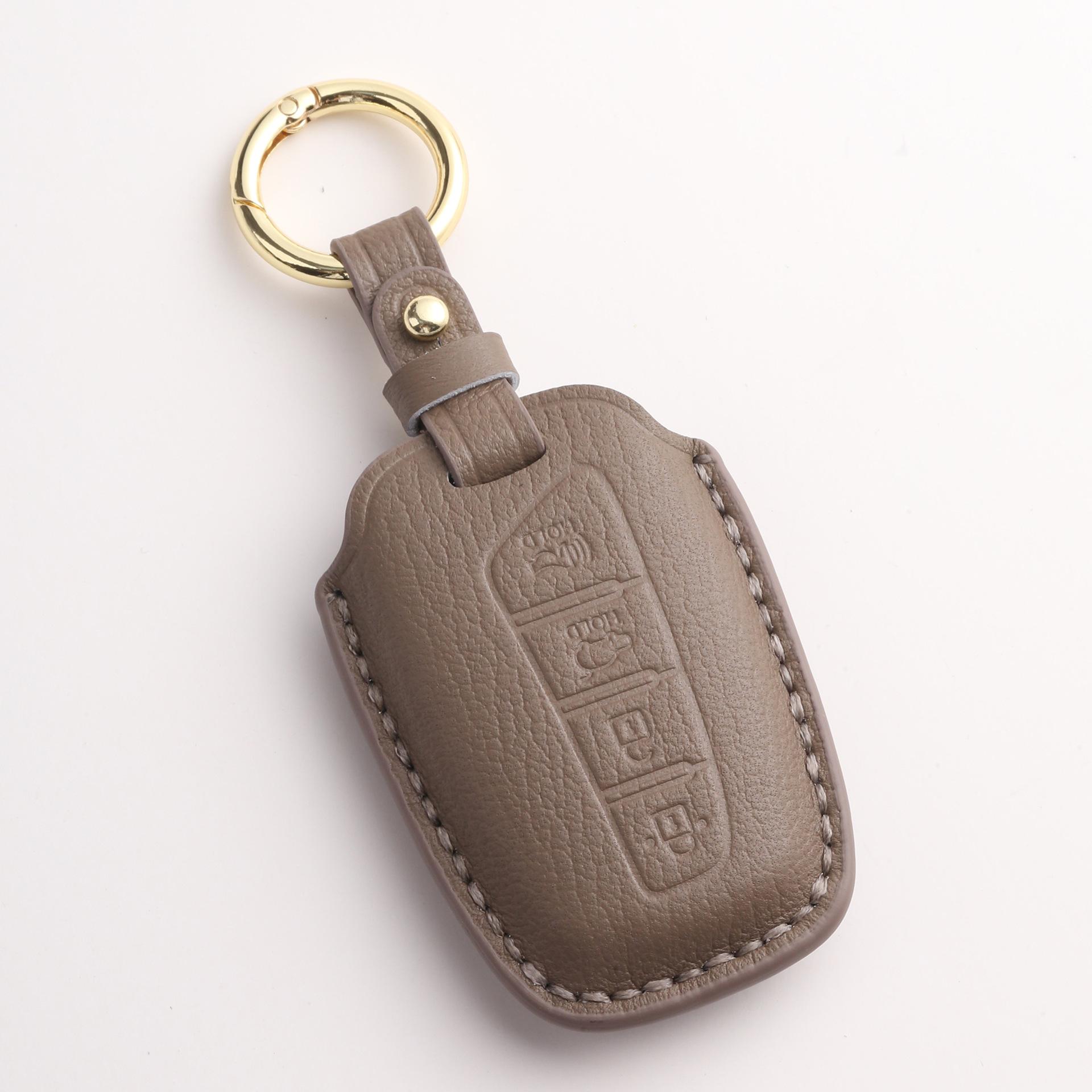 

Suitable For Modern Ix45 Car Key Cover, Purely Handmade High-Grade Leather Key Protection, Case Chain коричневый