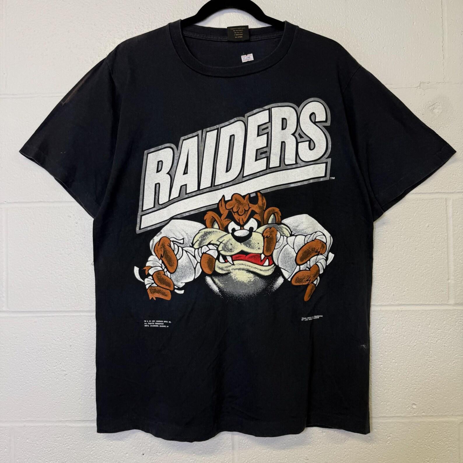 1991 Los Angeles Raiders Looney Tunes Taz NFL T shirt Sz L (B2937) 3XL