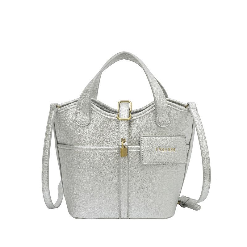 2026 Women's Korean Style Fashion Leather Bucket Bag - Versatile Single Shoulder Crossbody Handbag
