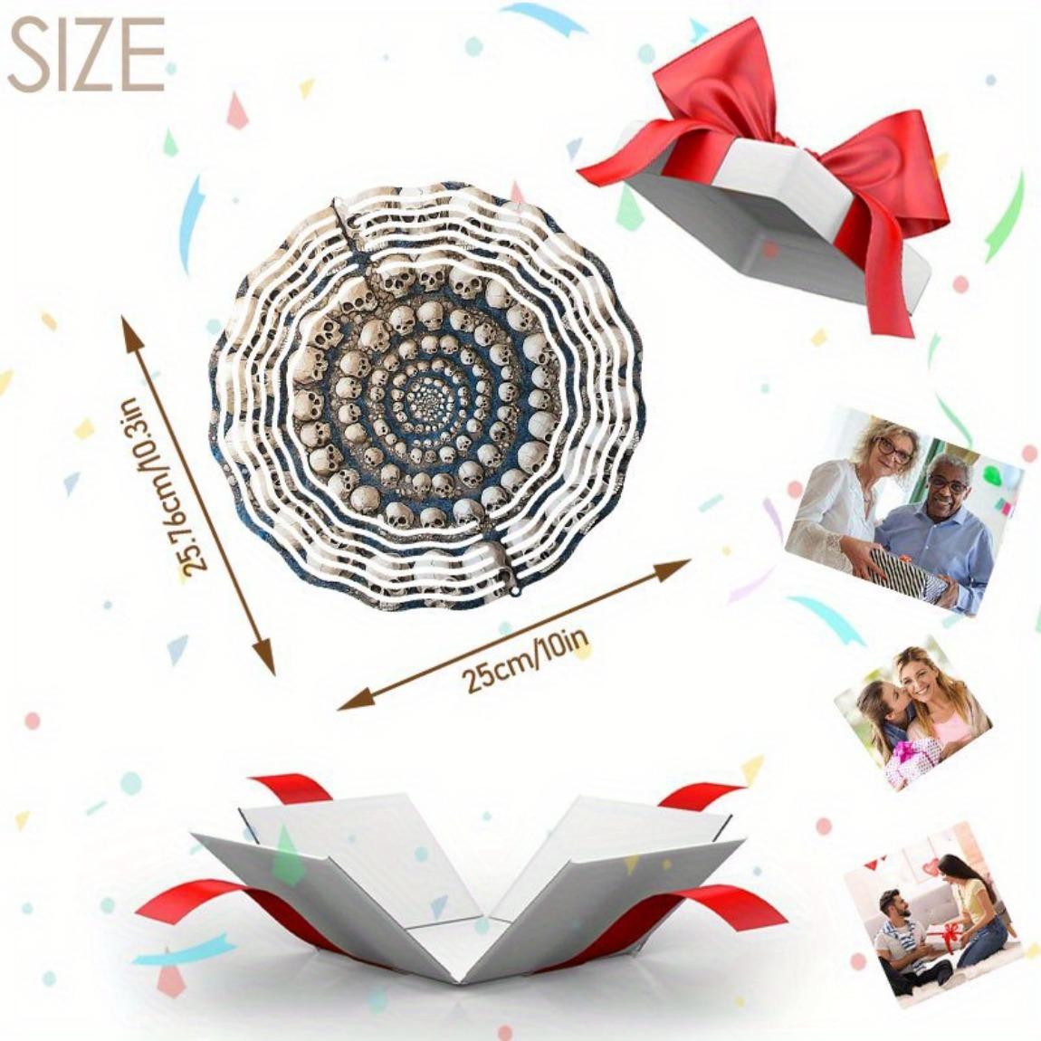 

Металлический спиральный колокольчик Череп для улицы, подвесной декор для сада, патио, балкона, готическое искусство с замысловатым дизайном, мистическое мастерство