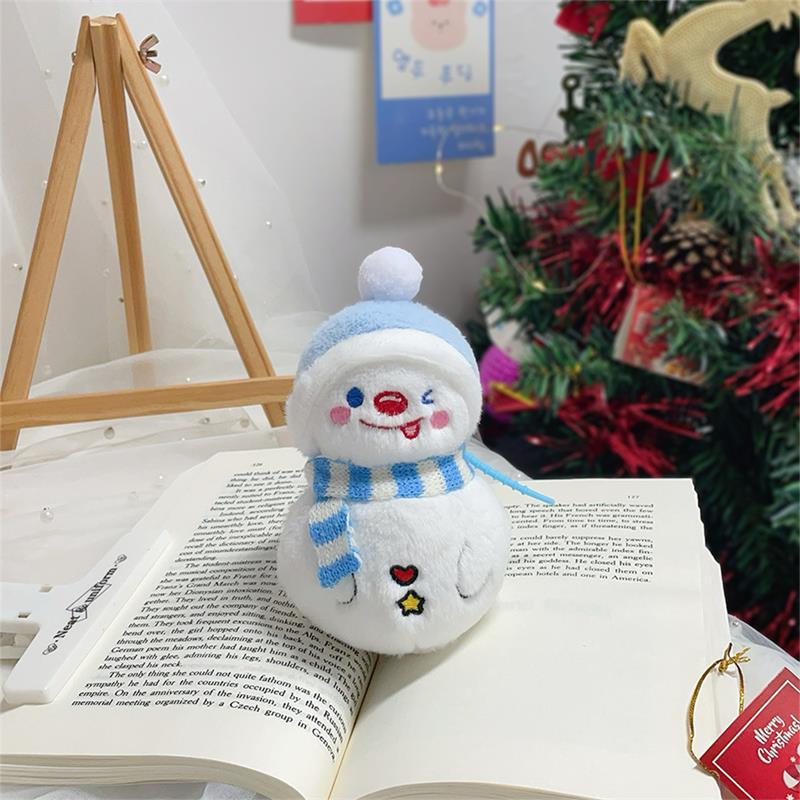 Cute Winter Scarf Snowman Plush Doll Stuffed Toy Keychain Pendant Bag Hanging Backpack Charms Christmas Decoration Birthday Gift