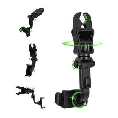 Vehicle Rearview Mirror Mobile Phone Holder Mount Universal Smartphone Adjustable Telescopic Mobile