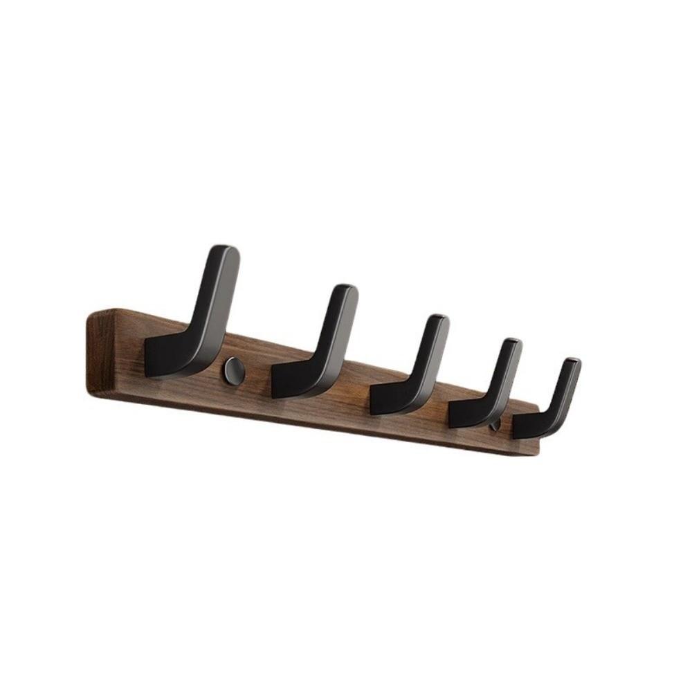 Entrance Hanging Walnut Wood Clothes Hook Without Punching Hats Organizer Fitting Room