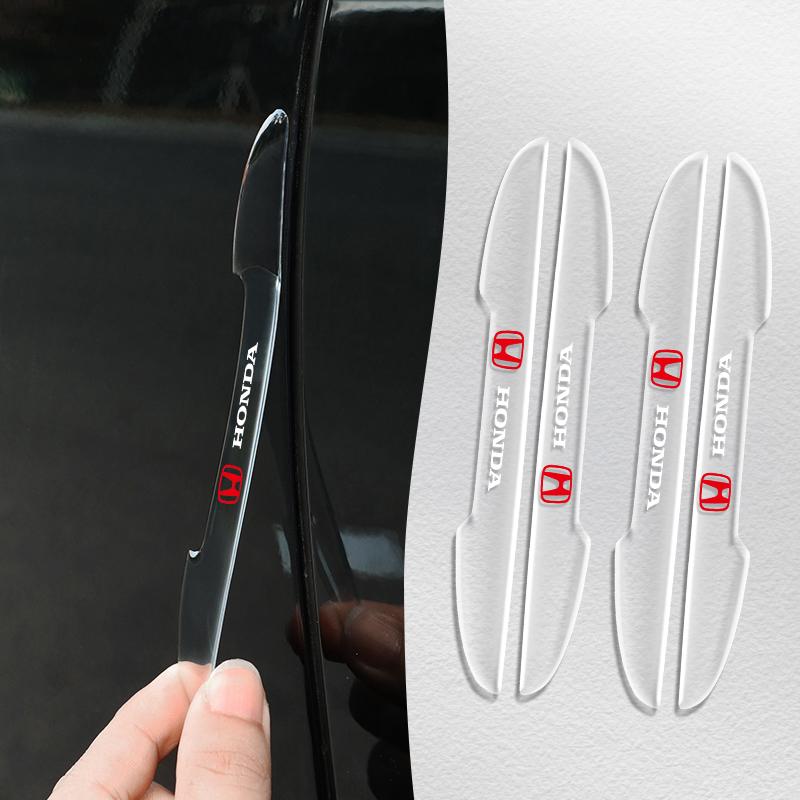 4pcs Silicone Car Door Edge Protector Stickers Anti Collision Strips For Honda Civic Accord Fit Jazz Pilot CRV Odyssey Passport FJ6