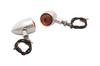 Motone XNM002W Turn Signal, Aluminum Billet, Black/Brass, 2 Pieces, M10 General Purpose