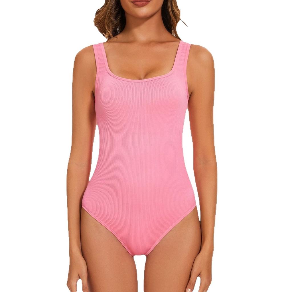 Europe And The United States Popular Seamless Threaded Vest Waist Lift Hip Shaping Round Neck Onesie Abdomen