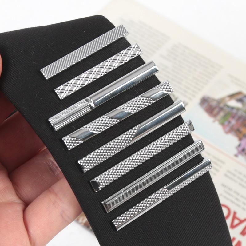 Necktie Accessories Metal Tie Clips Silver Color Jewelry Fashion Clips Pin Clasp Clamp Wedding Gifts Classic Tie Clips for Men
