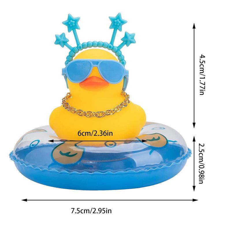 Cycling Accessories Bicycle Bell Duck Rubber Cute Duck Gold Chain Toy Cool Glasses Duck Car Dashboard Decor Motorcycle Riding