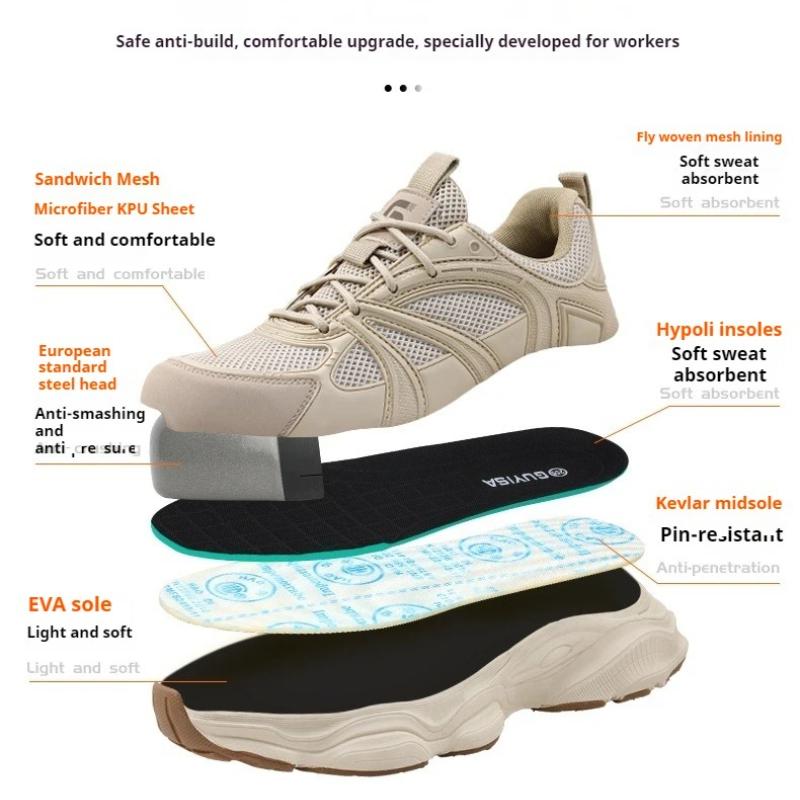 Steel Toe Shoes for Men Non Slip Indestructible Safety Tennis Shoes Lightweight Breathable Construction Sneakers anti puncture