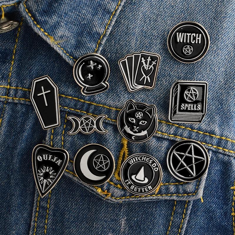 

Witches Do It Better Witch Spells Black Moon Pins Badges Brooches Lapel Pin Enamel Pin Backpack Bag A