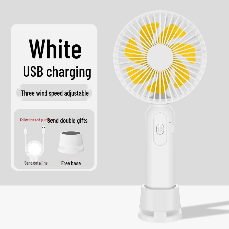 Portable USB Mini Desktop Fan - Handheld, Rechargeable for Office & Student Use