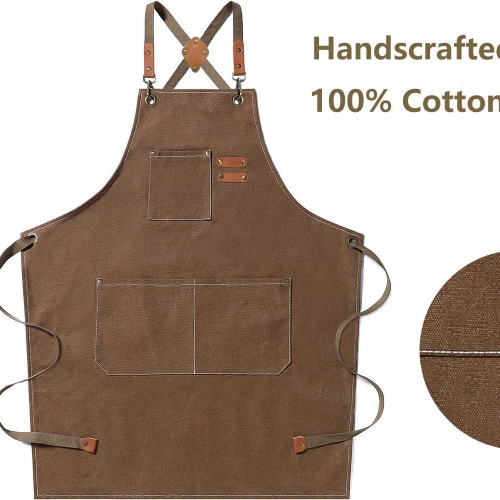 Thickened Canvas Apron for Kitchen, Gardening, Barista, and Hairdressing – Customizable Design