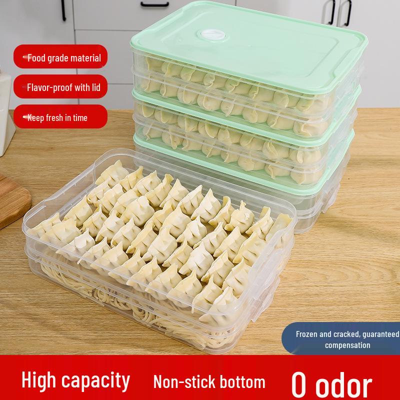 Multi-Layer Fresh-Keeping Dumpling & Wonton Freezing Box for Kitchen
