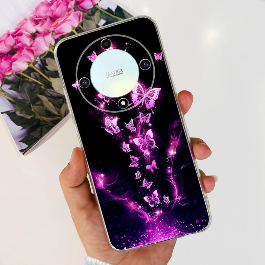 For Honor X9b 5G Case 2023 Fashion Flower Clear Silicone Soft Back Cover For Honor X9a RMO-NX1 Funda HonorX9 X 9 X 9B X 9A Coque