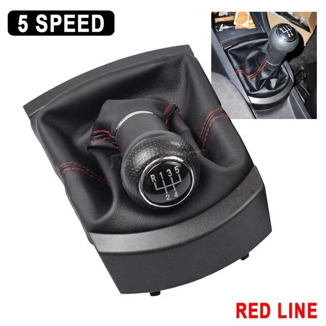 Car Gear Shift Knob Manual 5 Speed Lever Stick Gaiter Boot Dust Cover Collar For SEAT Ibiza 2002 2003 2004 2005 2006 2007 2008